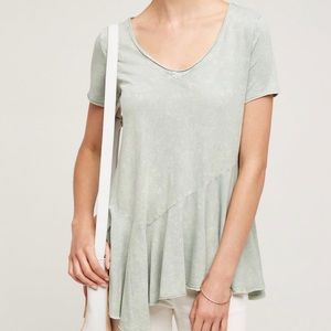 Anthropologie Fluttered Peplum Tee